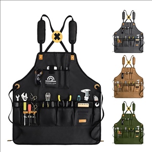 Heavy-Duty Waterproof Canvas Tool Apron With Multi-Pockets